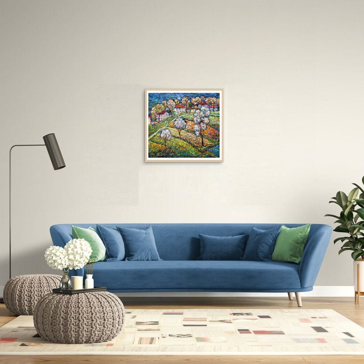 Картина с цъфнали дървета пролетен пейзаж „Пролет пукна“, 50/40 см - Image 12