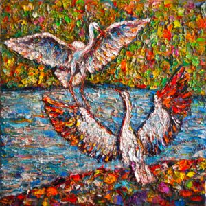Картина с птици – „Заедно“, 40/40 см.