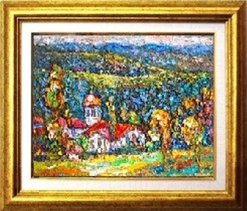 Картина църква Троян – български пейзаж „Храмът“, 40/30 см - Image 4